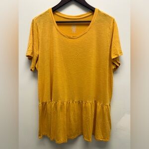 4 for $25 🍒 George Mustard Soft Short Sleeve Women's Top Size 1x